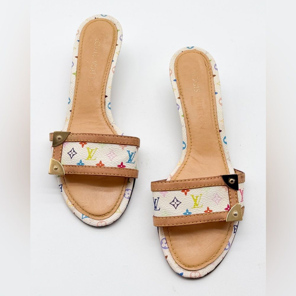 Louis Vuitton Y2k Murakami Multicolor Lv Monogram Mule Slide Sandals Eu 37
